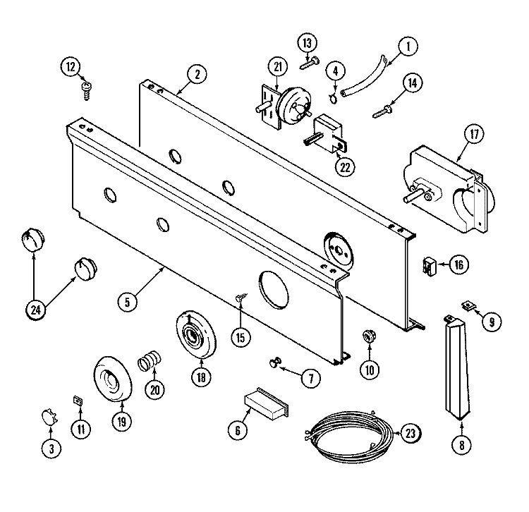 CONTROL PANEL (LAT8504AAM & LAT3914AAM) Diagram and Parts List for  Maytag Washer