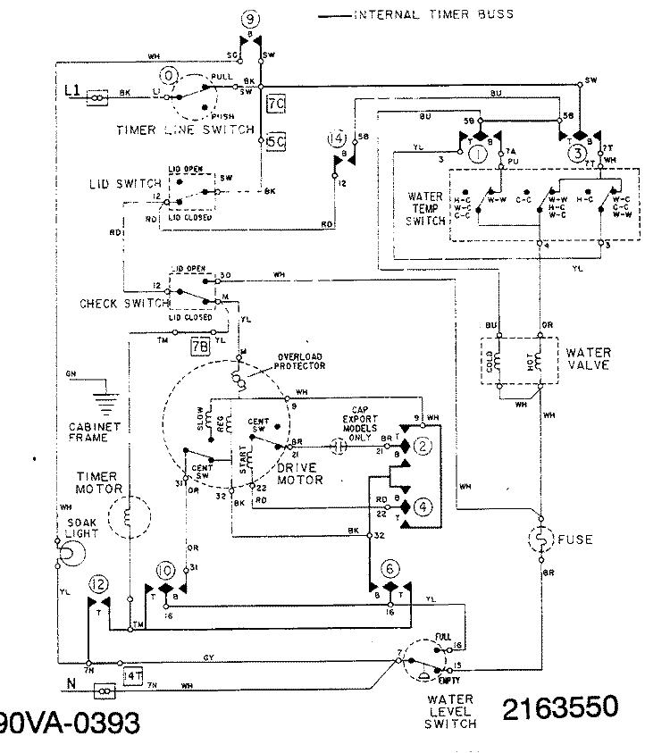 WIRING INFORMATION Diagram and Parts List for  Maytag Washer