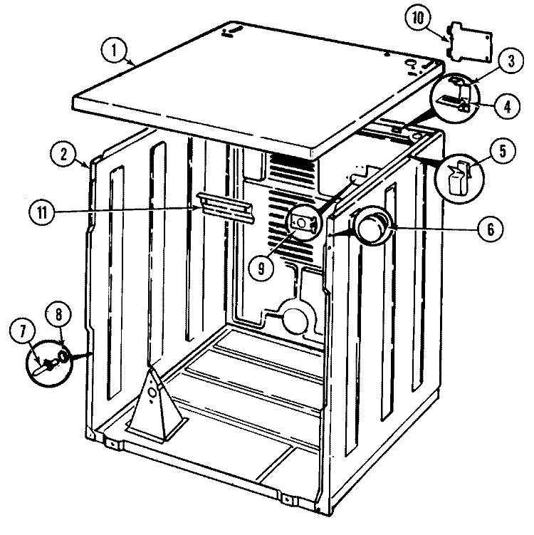 CABINET Diagram and Parts List for  Crosley Dryer