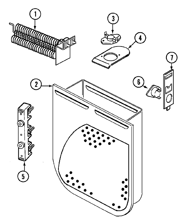 HEATER Diagram and Parts List for  Crosley Dryer