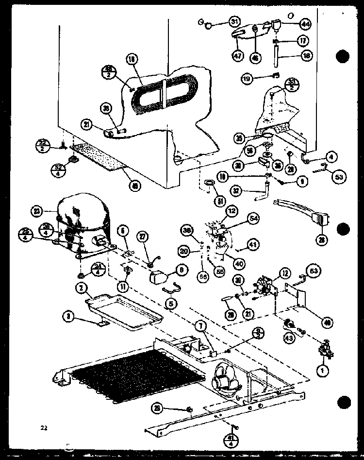 Compressor Diagram and Parts List for SLDI25F-P7642102W  Amana Refrigerator
