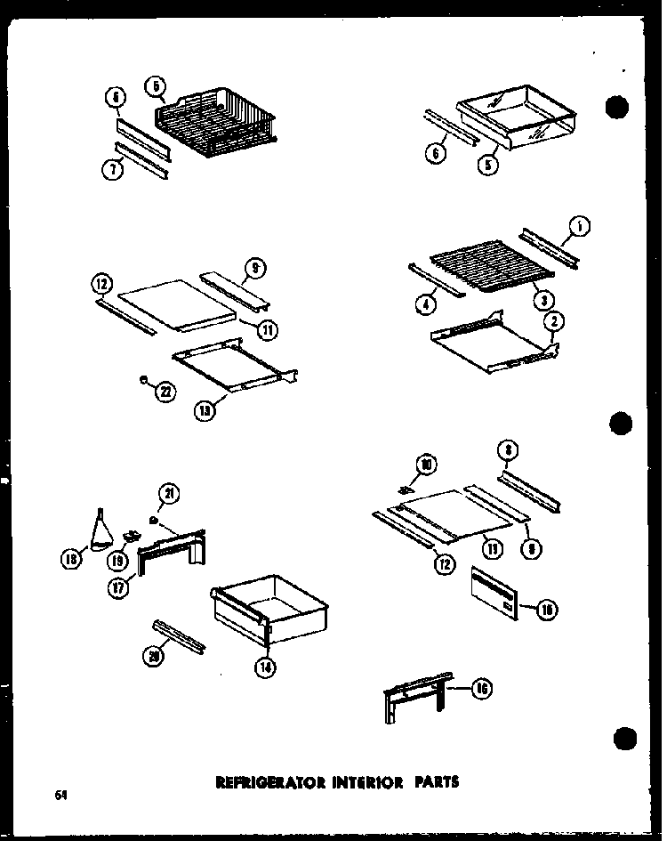 Refrigerator Interior Parts Diagram and Parts List for ESR17N-A-P60350-55WA  Amana Refrigerator