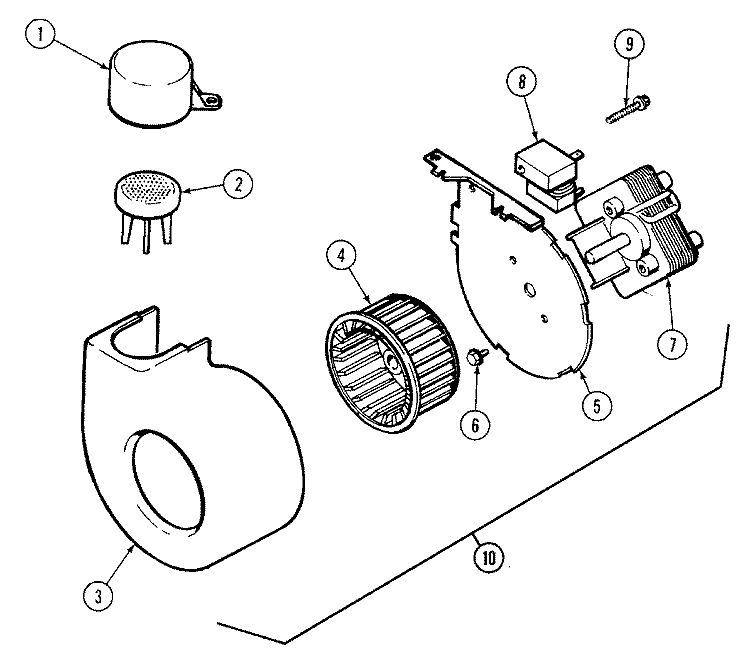 BLOWER Diagram and Parts List for  Maytag Dishwasher