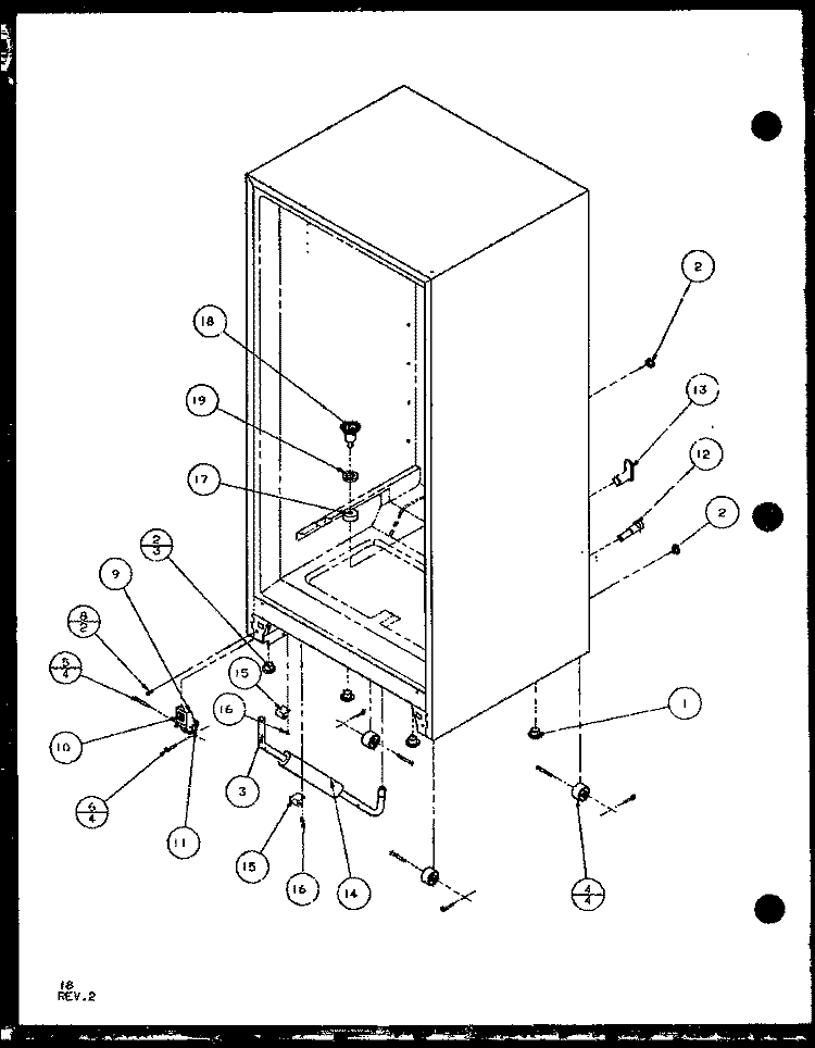 CABINET BOTTOM AND BACK Diagram and Parts List for BX20QL P1125510W L Amana Refrigerator