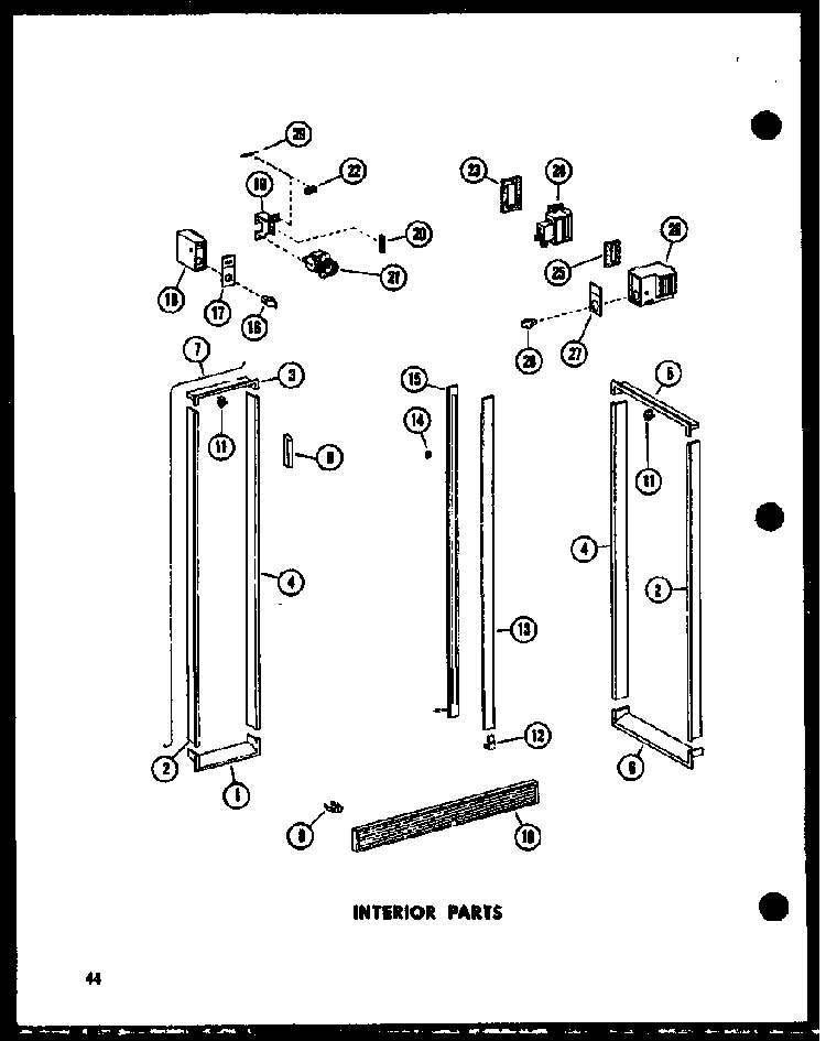Interior Parts Diagram and Parts List for ESR17N-A-P60350-55WA  Amana Refrigerator
