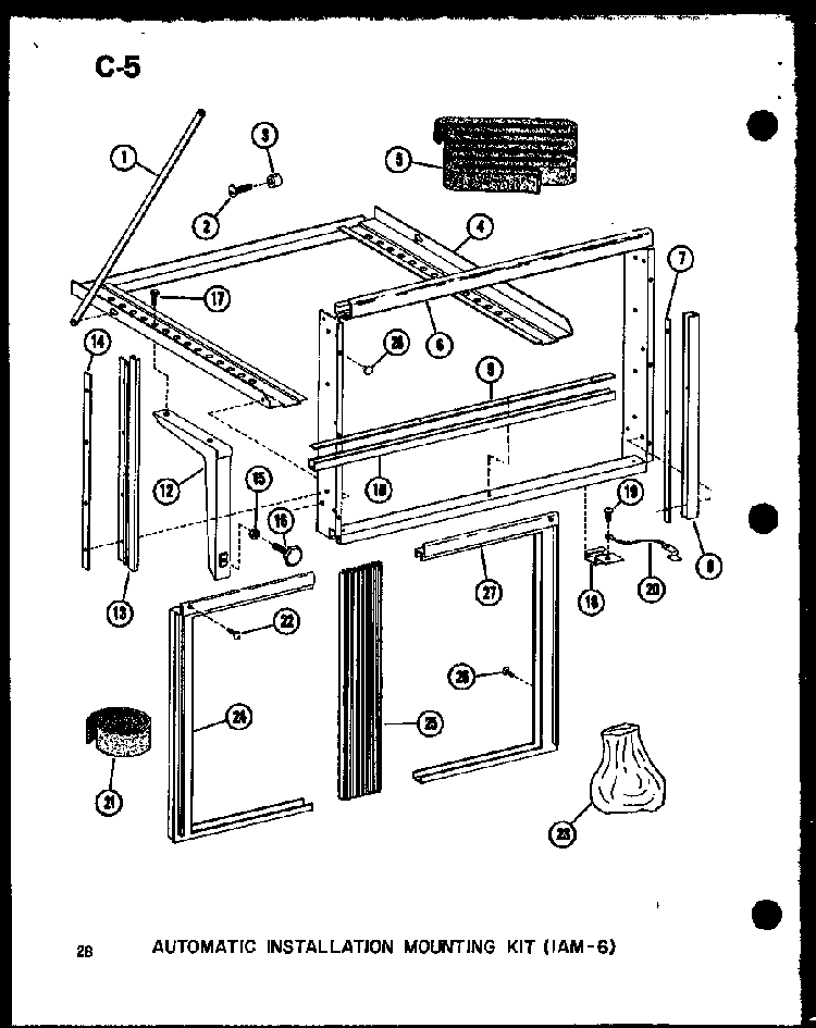 Automatic Installation Mounting Diagram and Parts List for ES12-2MS P54974-48R Amana Air Conditioner