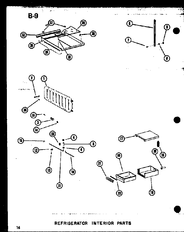 Refrigerator Interior Parts Diagram and Parts List for SDI22E-L-P74870-6WL  Amana Refrigerator