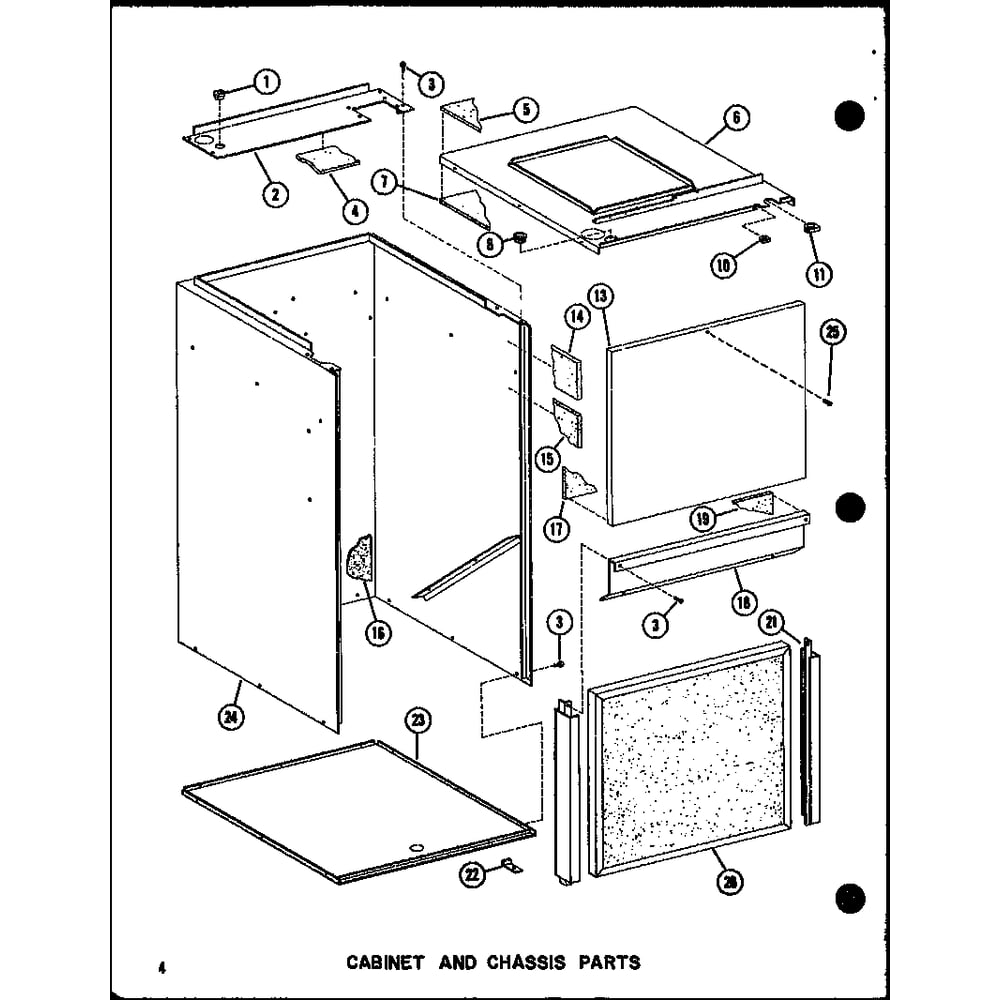 Cabinet And Chassis Parts Diagram and Parts List for VBCH-30X-1W P55572-3C Amana Air Conditioner