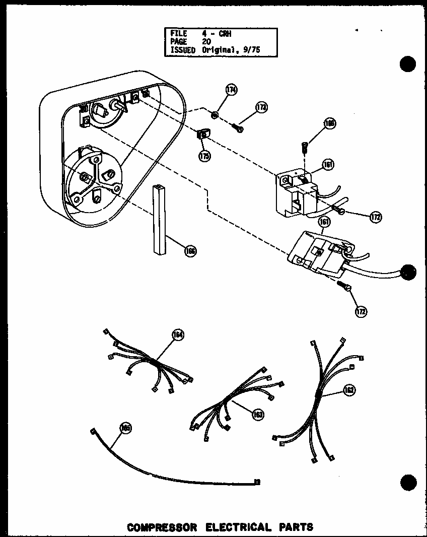 Compressor Electrical Parts (crh5-1/p55201-25c) Diagram and Parts List for CRH215-1 P55200-19C Amana Air Conditioner
