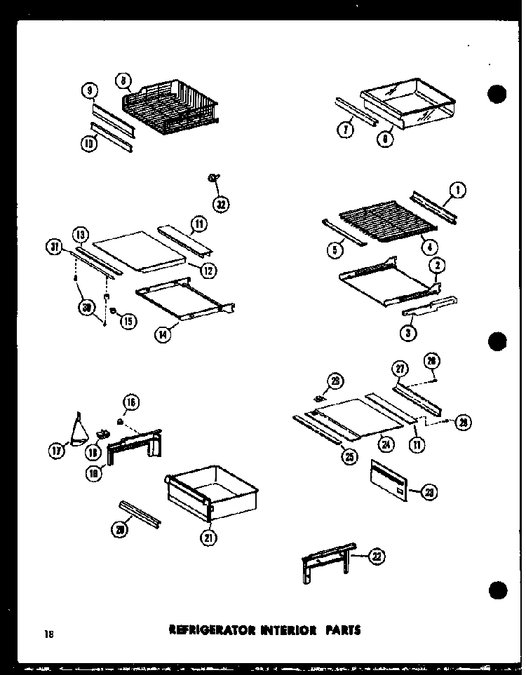 Refrigerator Interior Parts Diagram and Parts List for ESR22D-P73900-20W  Amana Refrigerator