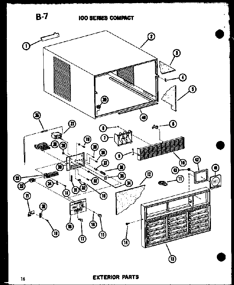Exterior Parts Diagram and Parts List for ES12-2MS P54974-48R Amana Air Conditioner