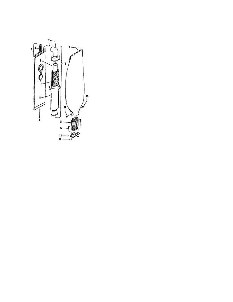 Cloth Bag Assembly Diagram and Parts List for U7071-080  Hoover Upright Vacuum