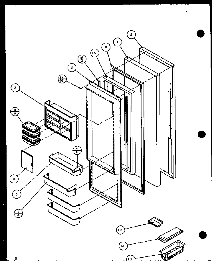 Section 5 Diagram and Parts List for SL22JB-P1116005W  Amana Refrigerator