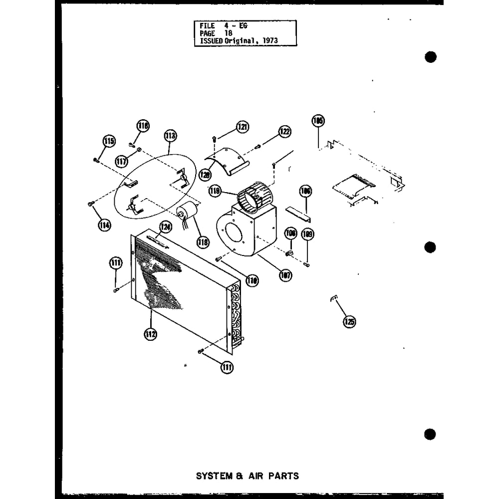 System & Air Parts 1 Diagram and Parts List for EG25,12-1 P54688-9C Amana Air Conditioner