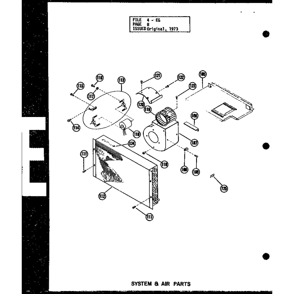 System & Air Parts 5 Diagram and Parts List for EG25,12-1 P54688-9C Amana Air Conditioner