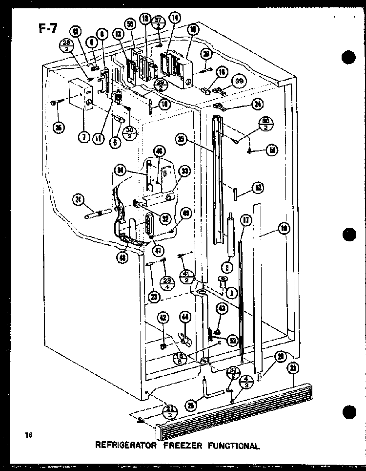 Refrigerator Freezer Functional Diagram and Parts List for SLDI22F-C-P75400-19WC  Amana Refrigerator