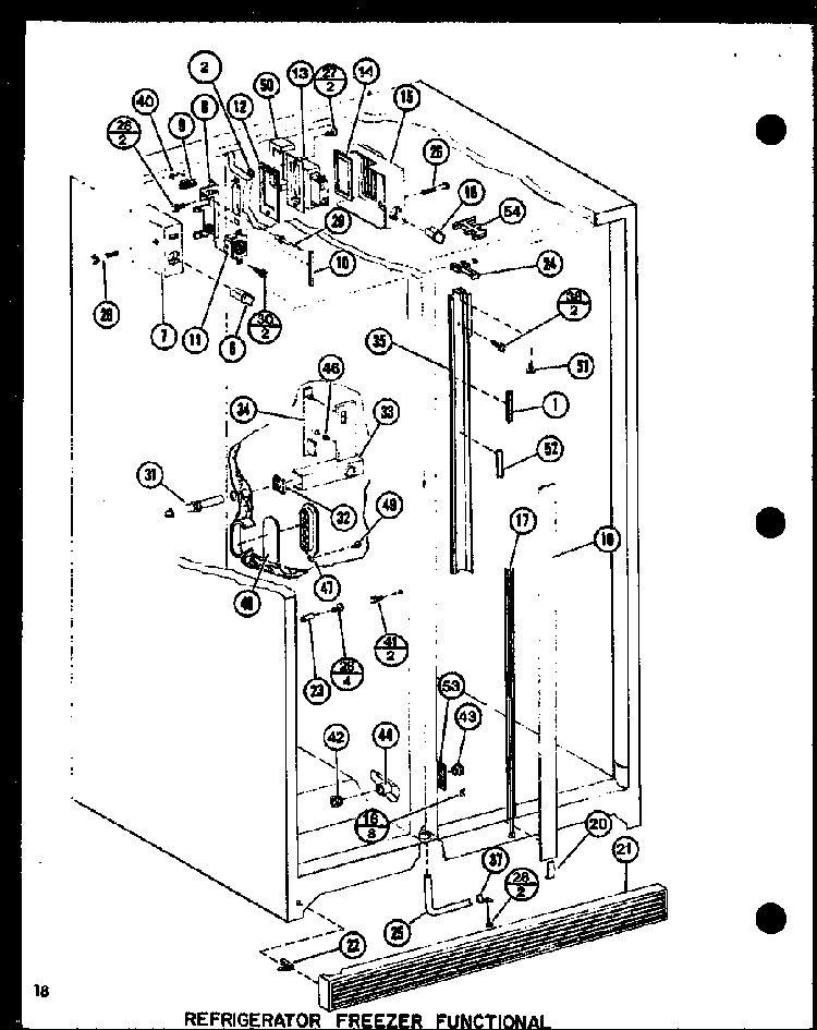 Refrigerator Freezer Functional Diagram and Parts List for SDI22F-L-P7700011WL  Amana Refrigerator
