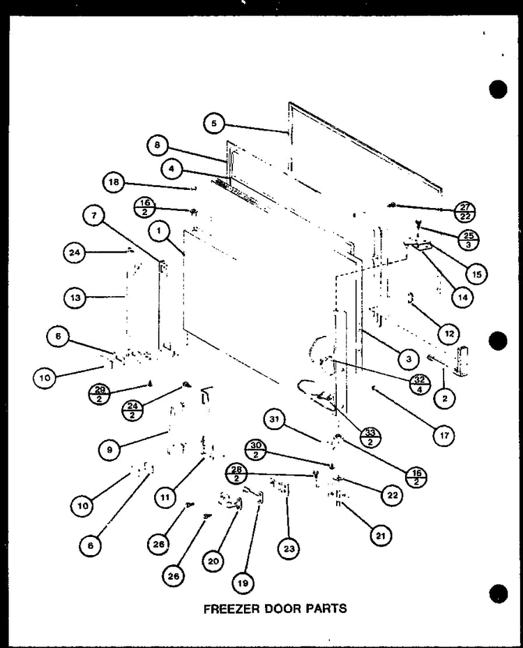 Section 16 Diagram and Parts List for CIC-4H-P7621308W  Amana Refrigerator