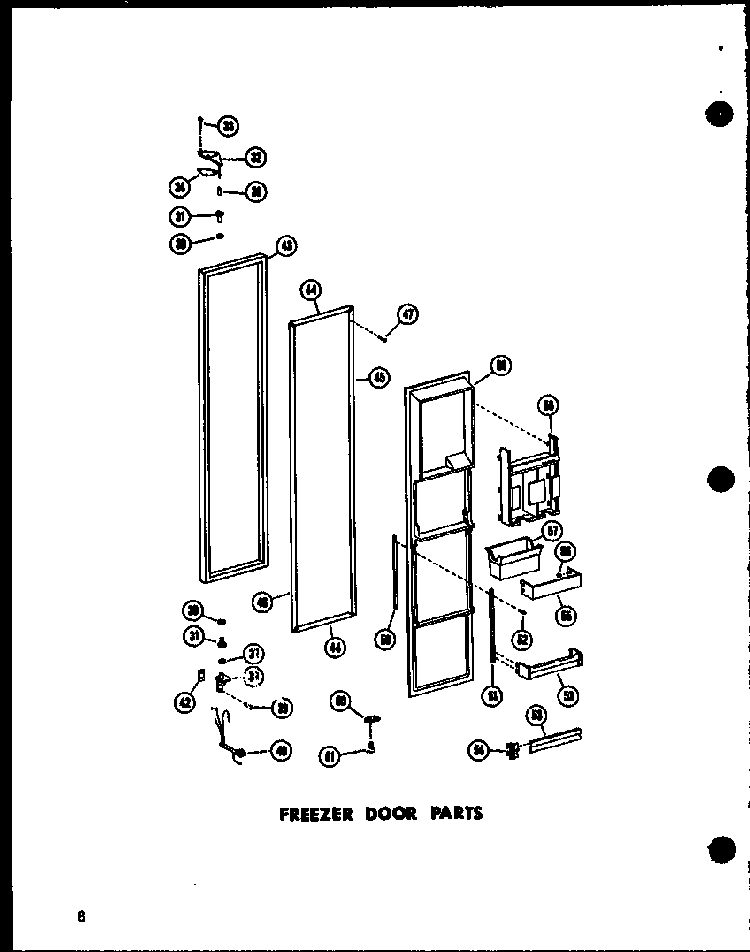 Freezer Door Parts Diagram and Parts List for SD19W-P60340-9W  Amana Refrigerator