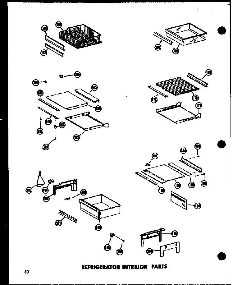 Refrigerator Interior Parts Diagram and Parts List for SD19W-P60340-70W  Amana Refrigerator