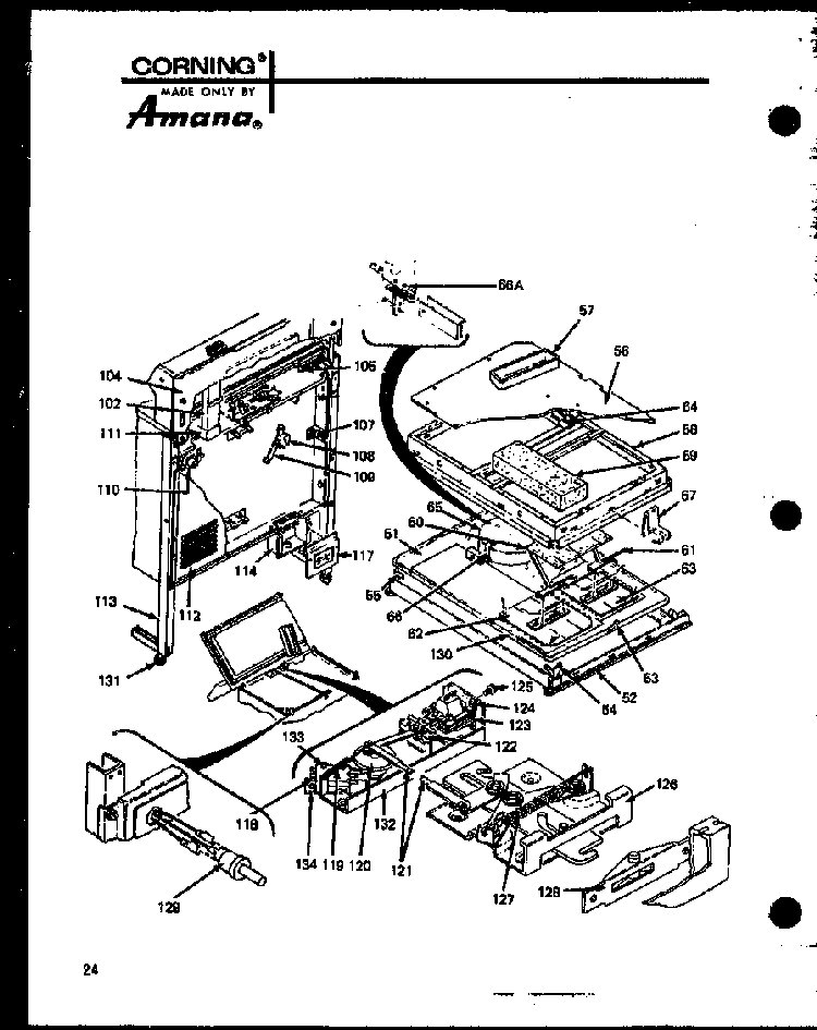 Section 4 Diagram and Parts List for ARC-2B P85122-2S Amana Range