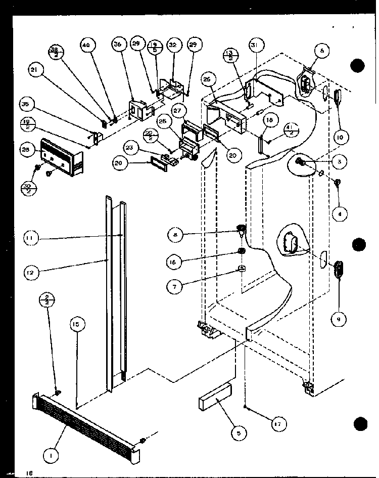 Section 9 Diagram and Parts List for SL22JB-P1116005W  Amana Refrigerator