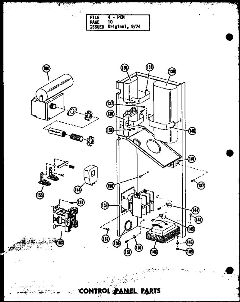Control Panel Parts 1 Diagram and Parts List for PKM3-1H P55196-5C Amana Air Conditioner