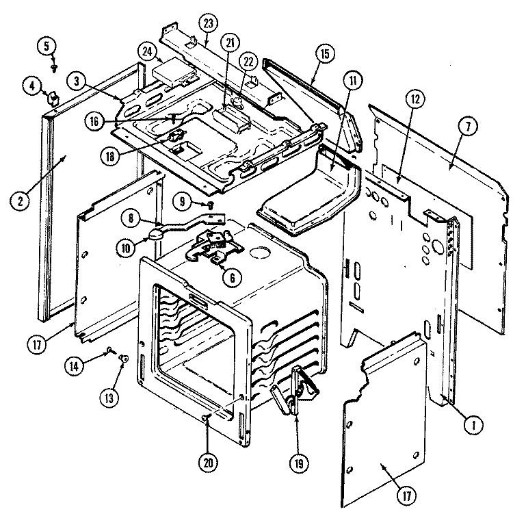 BODY Diagram and Parts List for CRGA600AAW  Admiral Range