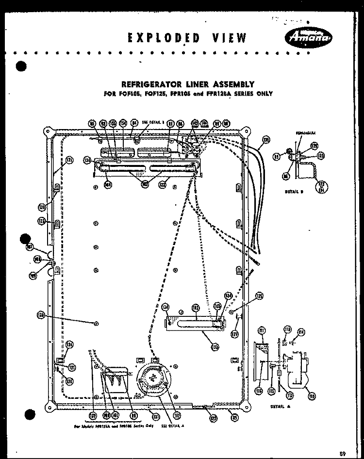 REF LINER ASSY Diagram and Parts List for FPR98A  Amana Refrigerator