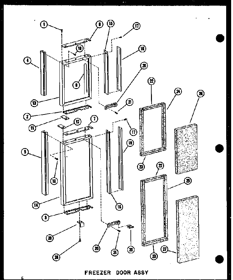 Freezer Door Assy Diagram and Parts List for SDI22N-1-C-P60230-91WC  Amana Refrigerator
