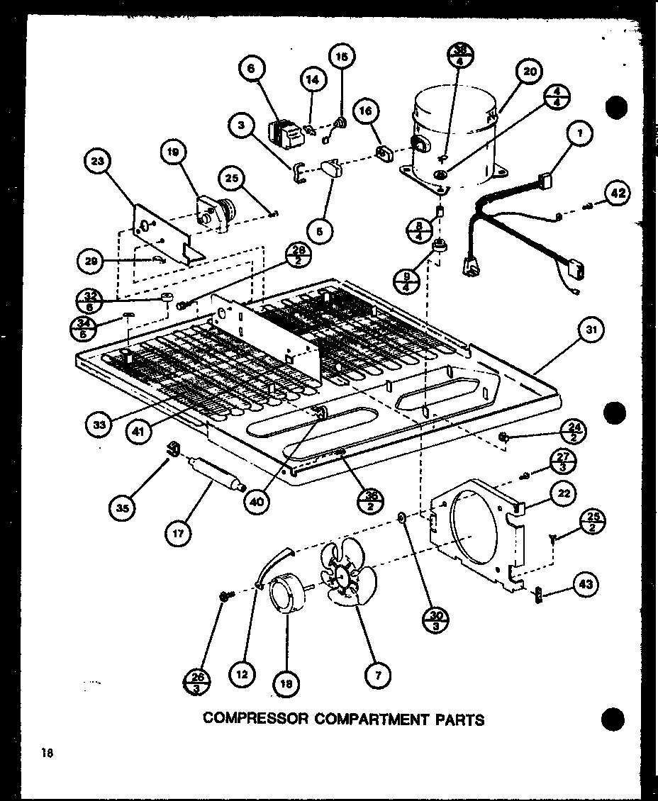 Compressor Compartment Parts (tm16j/p7739001w) (tr16j/p7739002w) Diagram and Parts List for TM20J-P7739008W  Amana Refrigerator