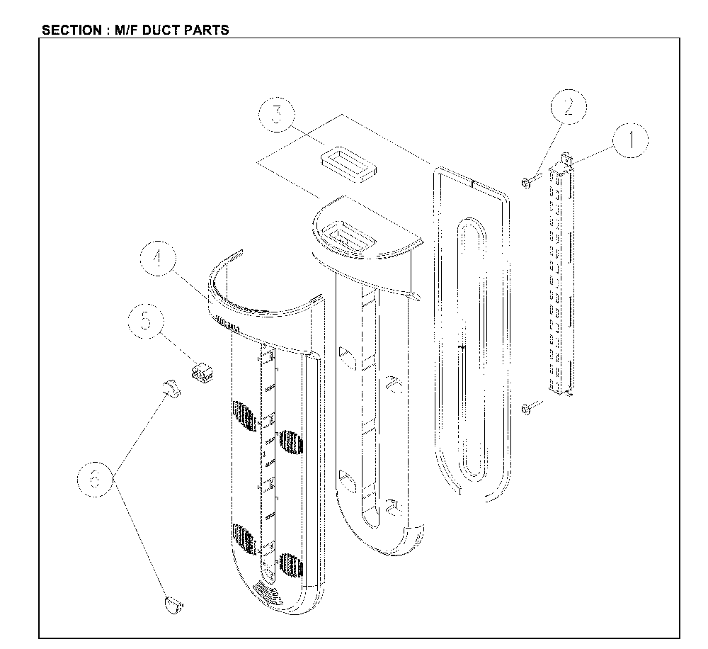 M/F Duct Parts Diagram and Parts List for 11161205714  Kenmore Refrigerator