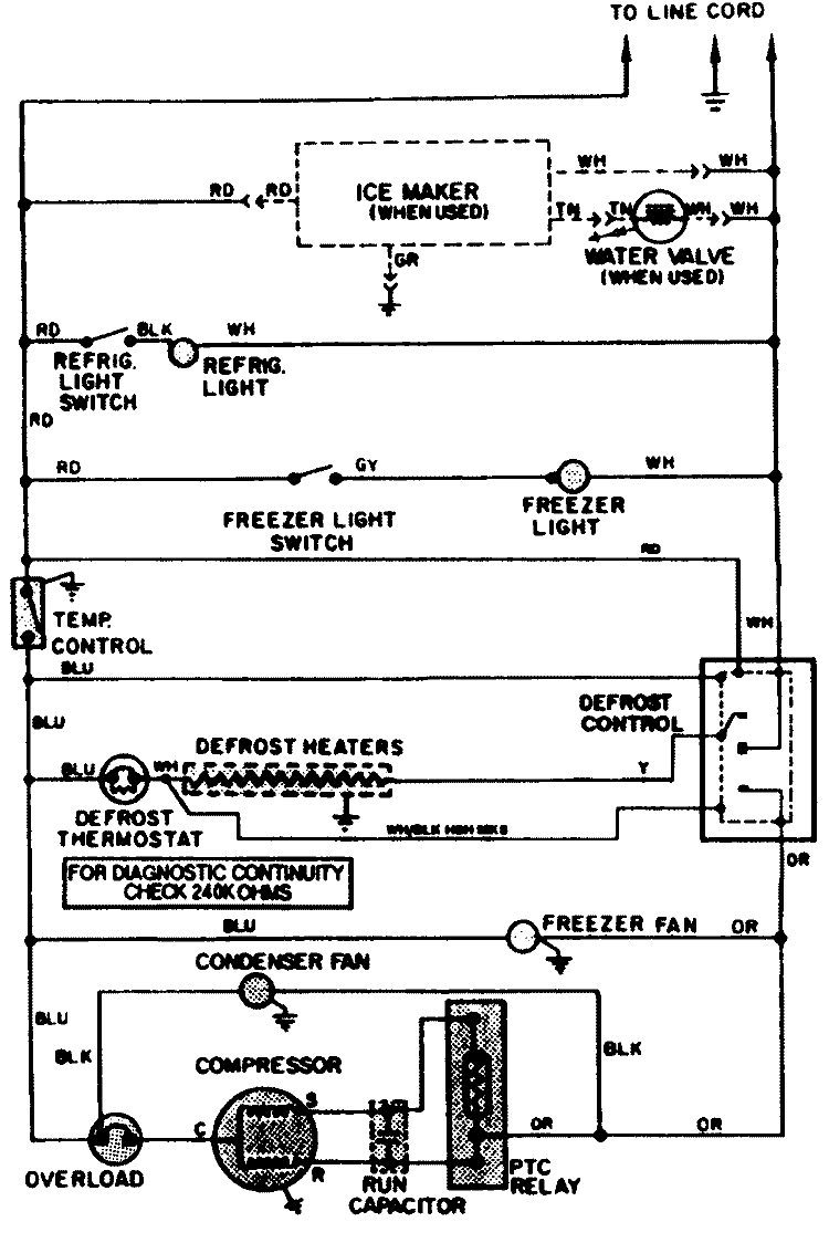 WIRING INFORMATION Diagram and Parts List for RC20LA-2AD BU01A Amana Refrigerator