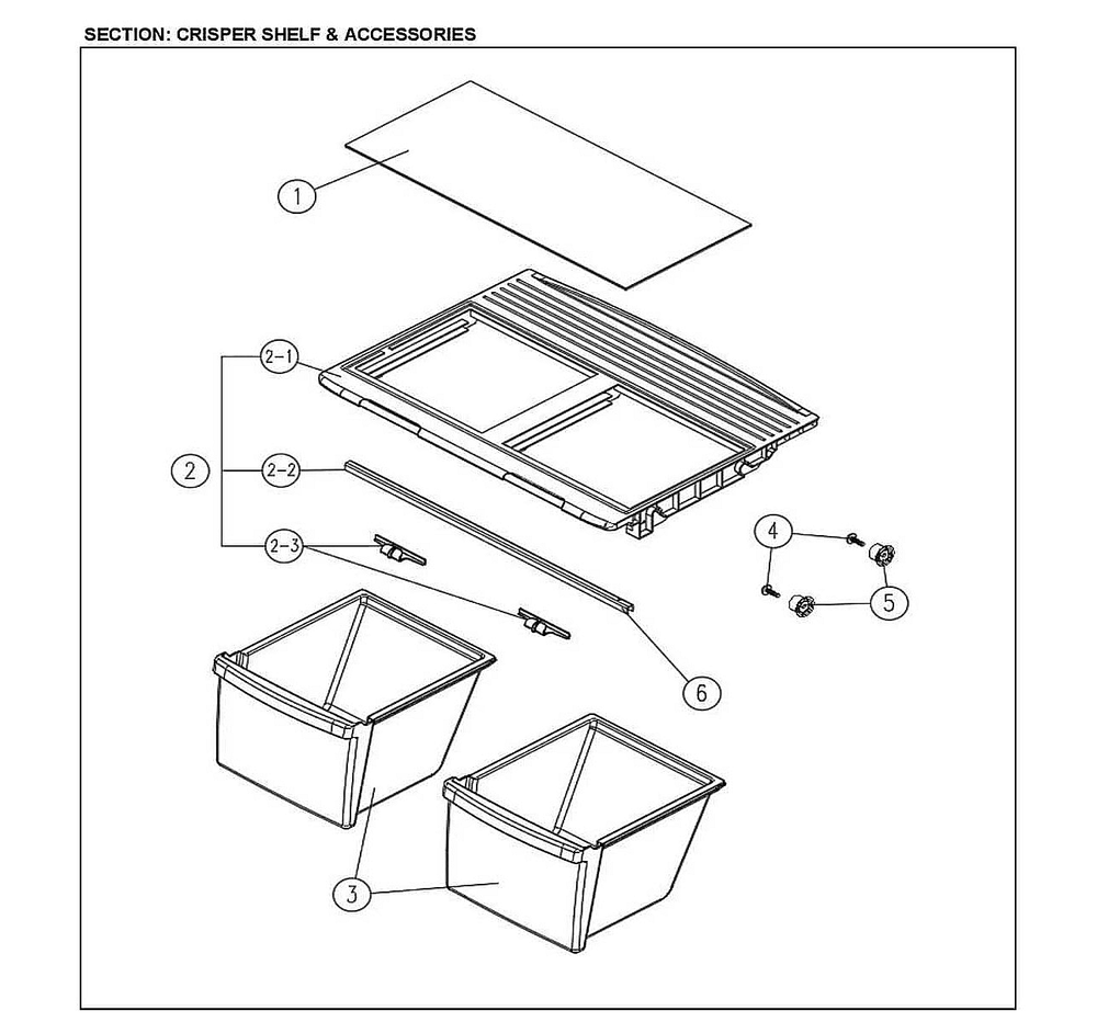 Crisper Shelf Diagram and Parts List for 11161212615  Kenmore Refrigerator