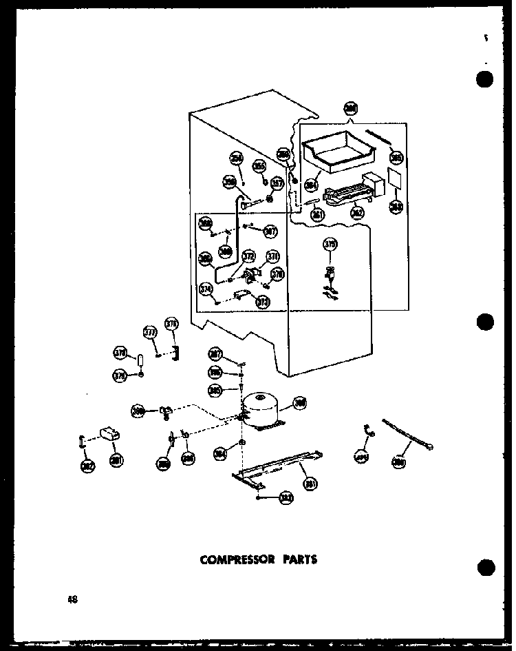 Compressor Parts Diagram and Parts List for SD19W-P60340-9W  Amana Refrigerator