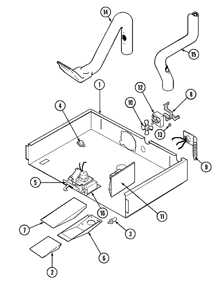 INTERNAL CONTROLS Diagram and Parts List for  Magic Chef Wall Oven