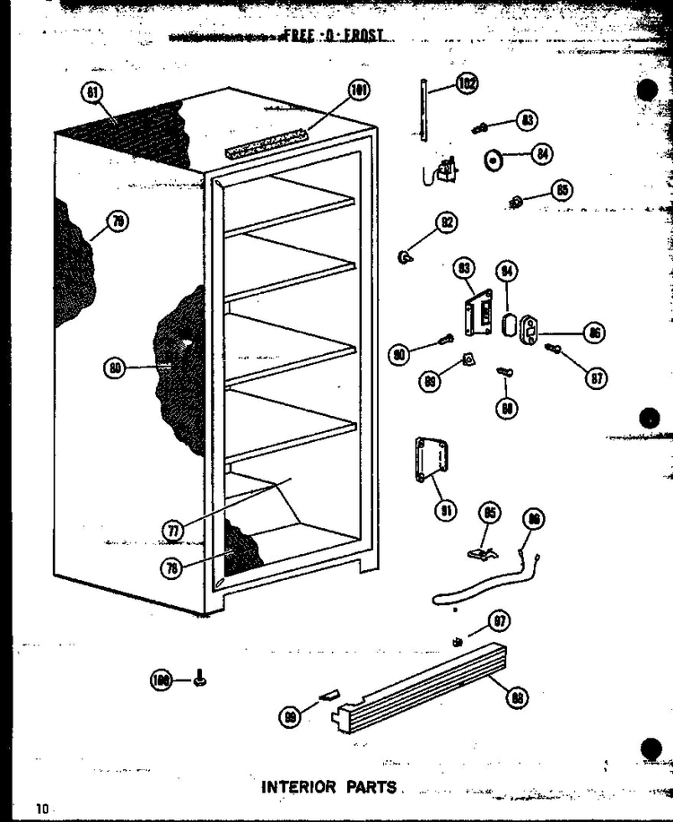 Section 3 Diagram and Parts List for UF12W-AG P60345-1WG Amana Freezer