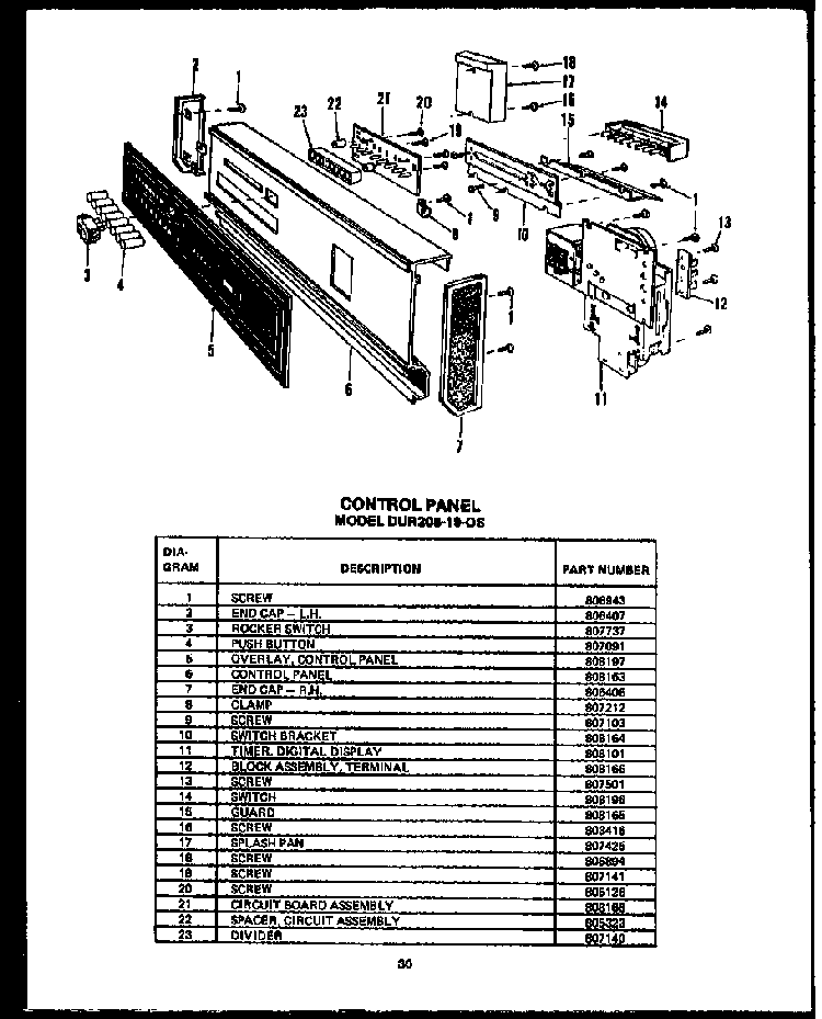 Section 5 Diagram and Parts List for  Caloric Dishwasher