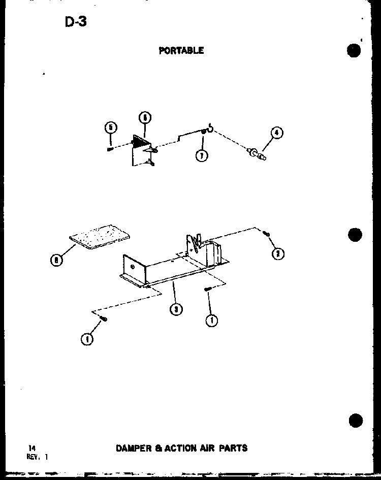Portable Damper & Action Air Parts Diagram and Parts List for 8P-5AUMS P54972-30R Amana Air Conditioner