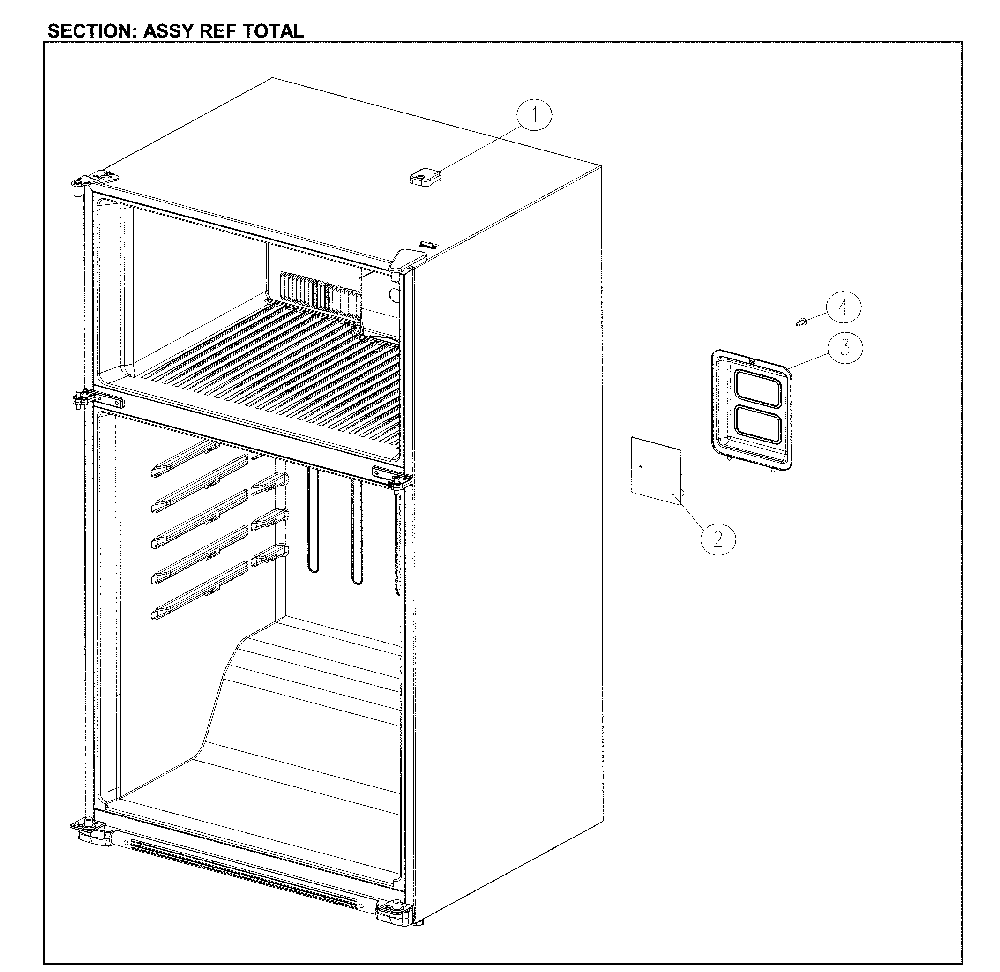 Total Refrigerator Assembly Diagram and Parts List for 11161205714  Kenmore Refrigerator