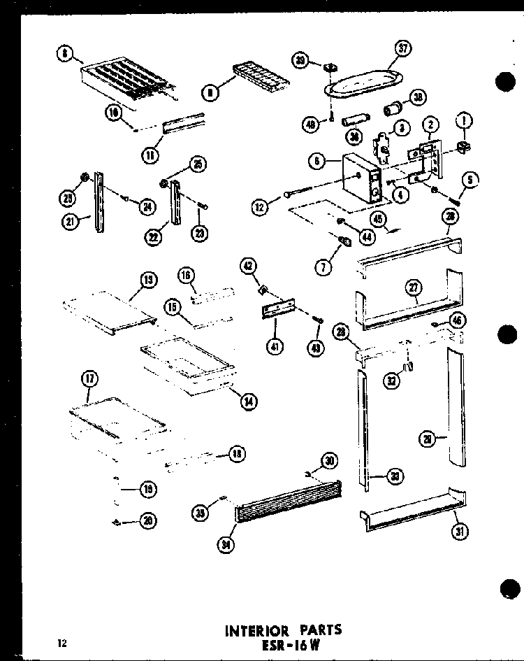 Section 6 Diagram and Parts List for ESRC316B-L-P73500-1WL  Amana Refrigerator