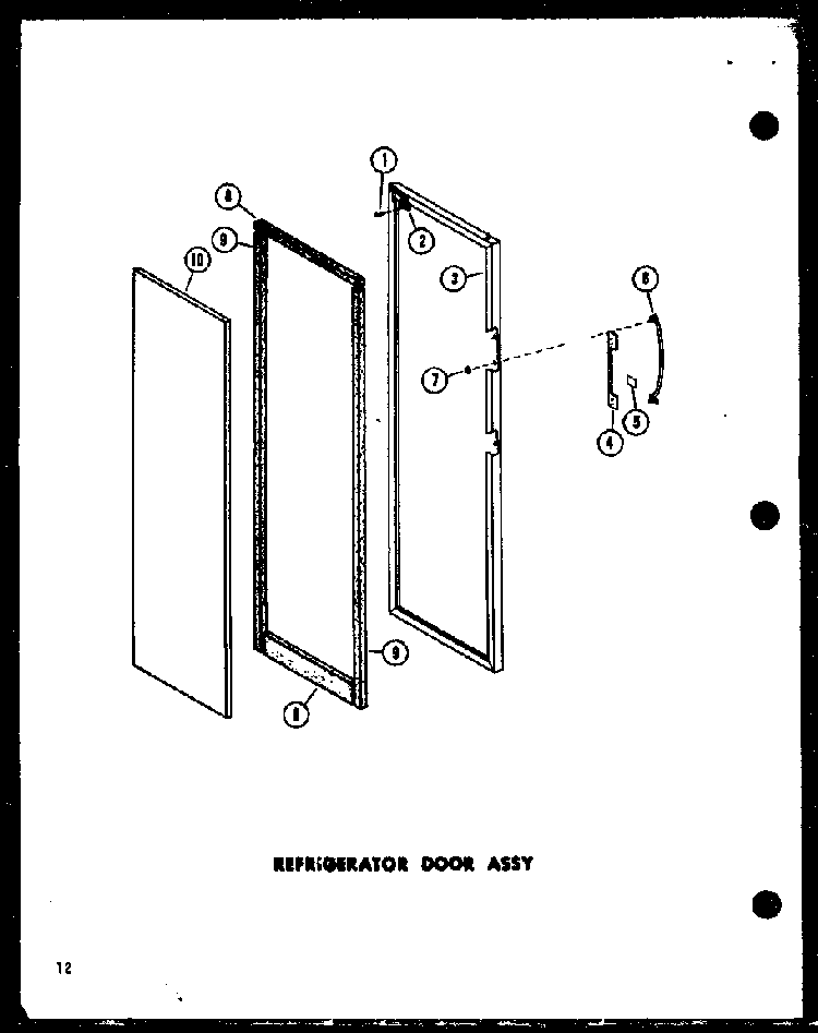 Refrigerator Door Assy Diagram and Parts List for SP19E-G-P74870-13WG  Amana Refrigerator