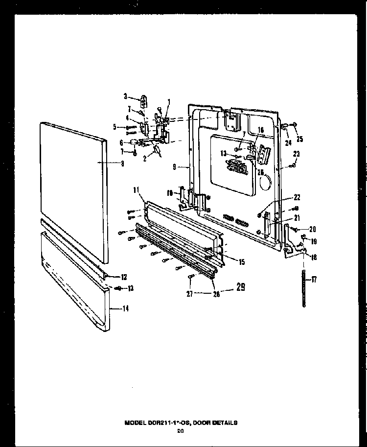 Section 18 Diagram and Parts List for  Caloric Dishwasher