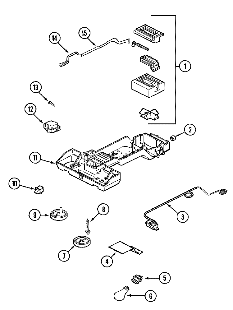 CONTROLS Diagram and Parts List for  Admiral Refrigerator