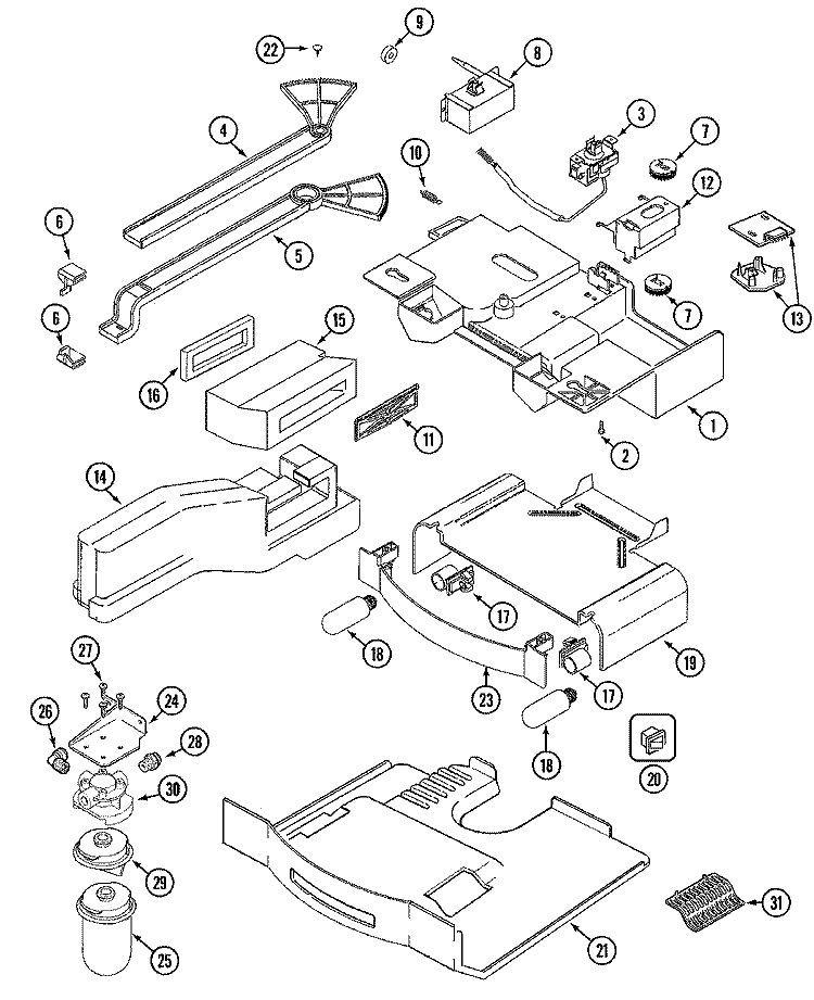 CONTROLS Diagram and Parts List for  Jenn-Air Refrigerator