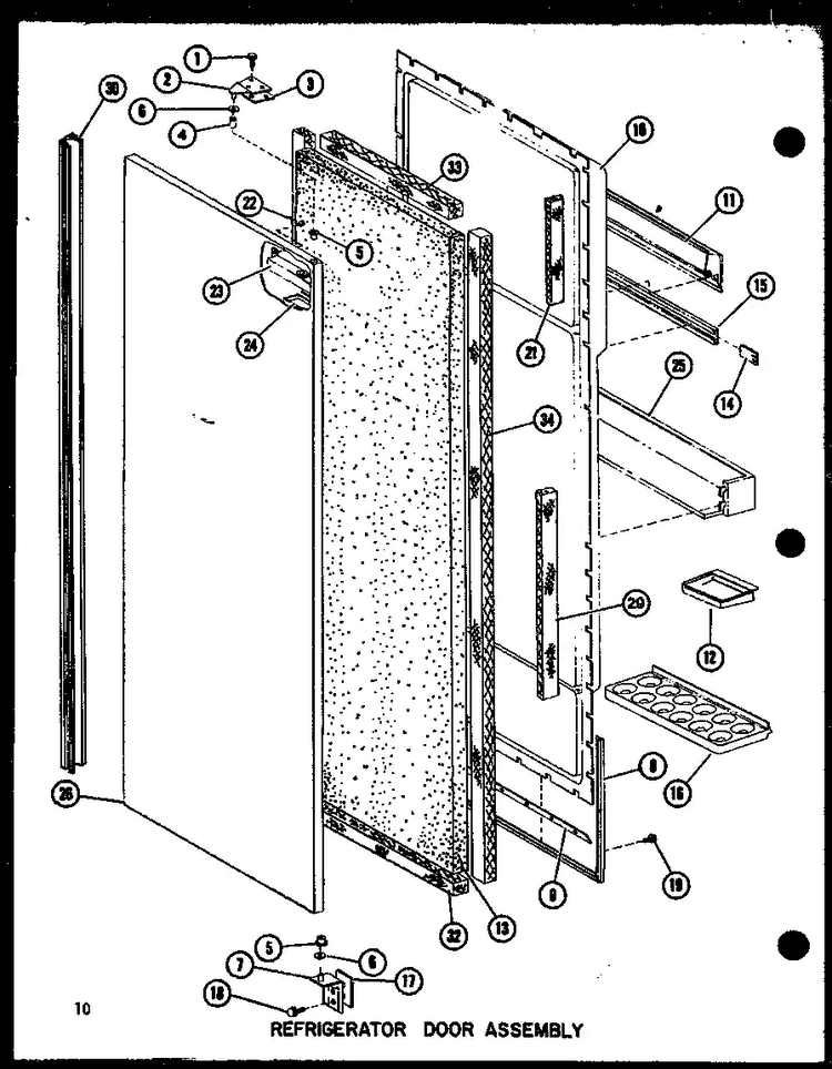 Refrigerator Door Assembly Diagram and Parts List for SLDI25F-P7642102W  Amana Refrigerator