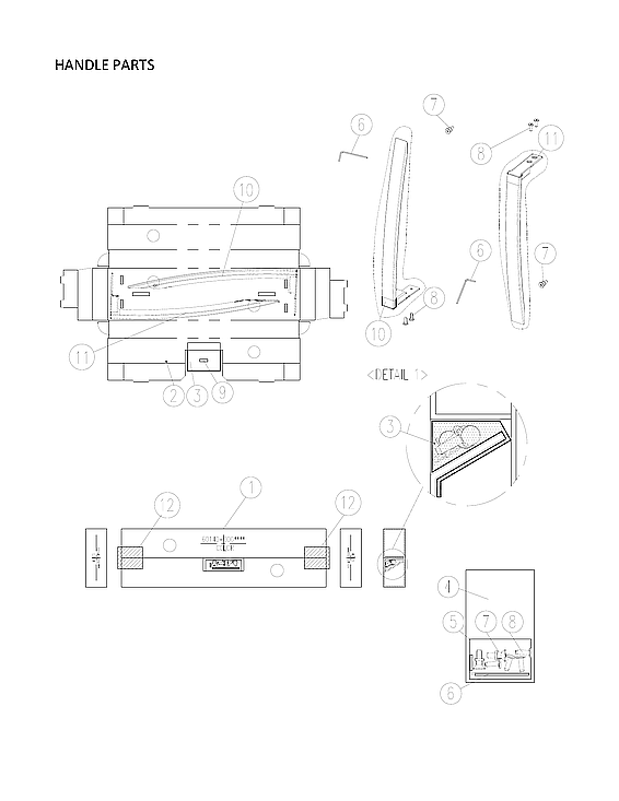 Handle Parts Diagram and Parts List for 11161209716  Kenmore Refrigerator