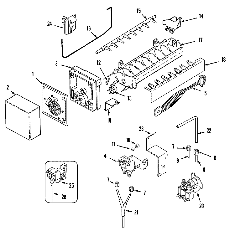 ICE MAKER Diagram and Parts List for  Jenn-Air Refrigerator