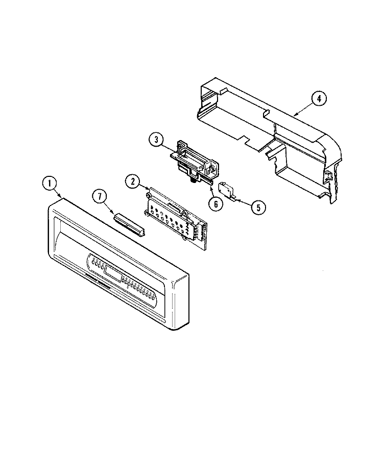 CONTROL PANEL Diagram and Parts List for  Maytag Dishwasher