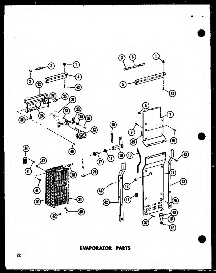 Evaporator Parts Diagram and Parts List for SP19E-G-P74870-13WG  Amana Refrigerator